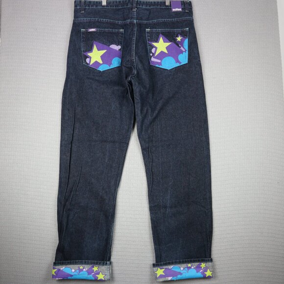 Scifen Selvedge Embroidered 2000's Vintage Stars Denim Jeans Size 40W - Picture 1 of 8